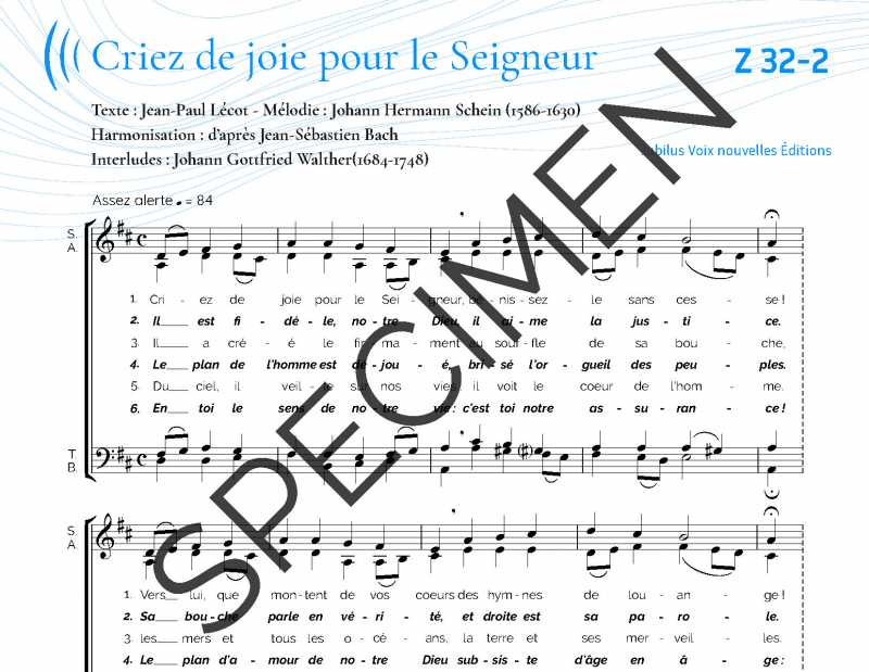 Criez de joie pour le Seigneur - Psaume 32