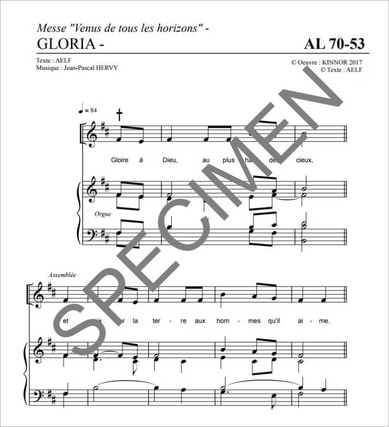 Messe &#34;venus de tous les horizons&#34; Gloria - Sanctus - Anamnèse