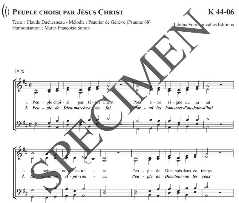 Peuple choisi par Jésus Christ