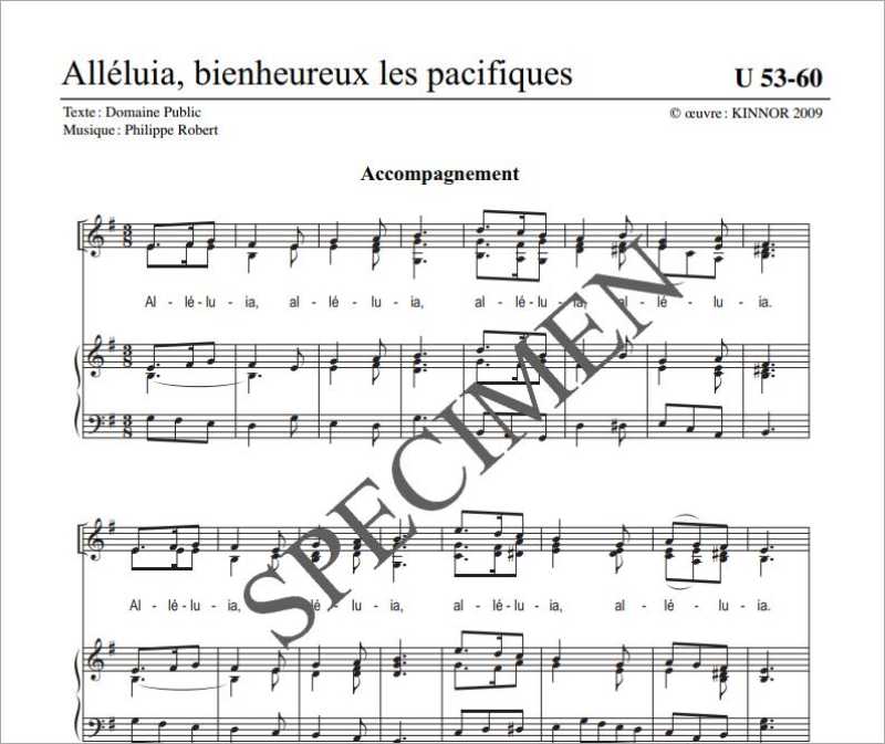 Alleluia, bienheureux les pacifiques