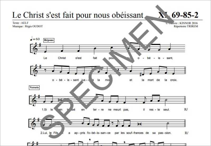 Le Christ s&#39;est fait pour nous obéissant de R. Oudot