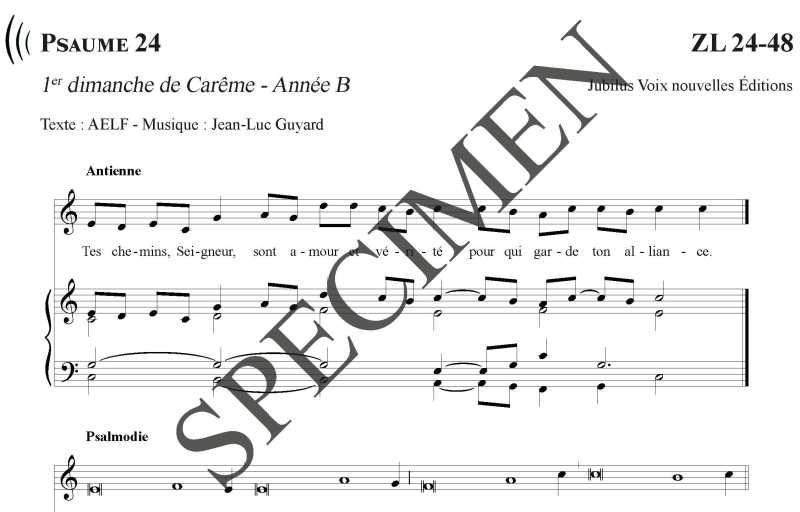 Psaume 24 - 1er dimanche de Carême - Année B
