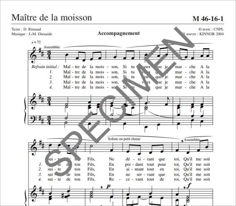 Maître de la moisson - Dieuaide