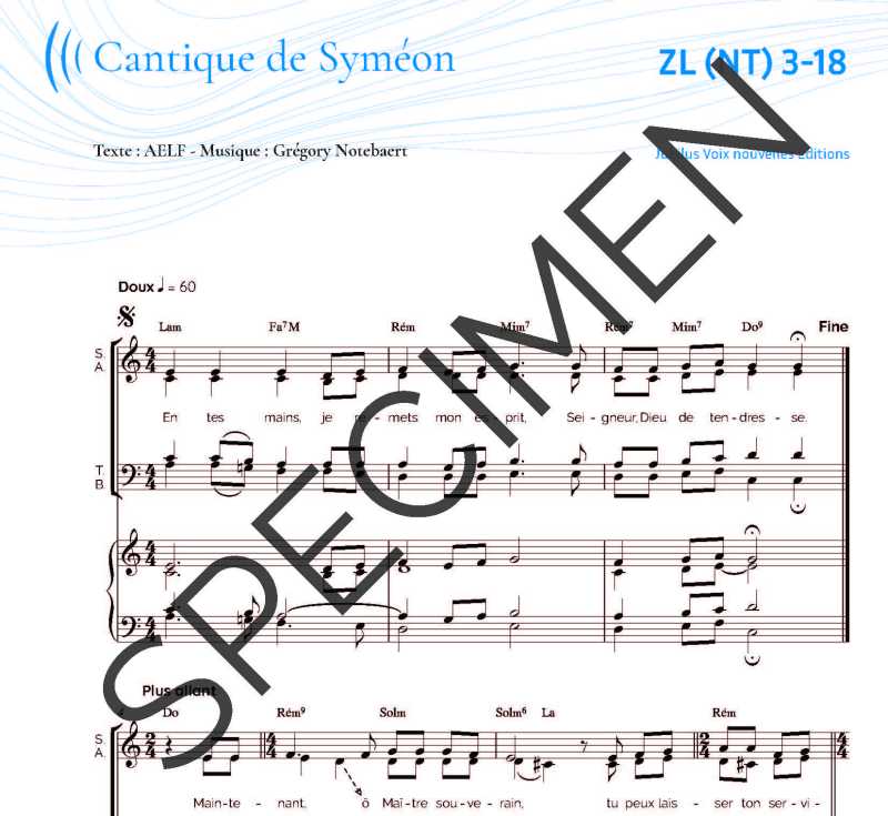 Cantique de Syméon - Notebaert