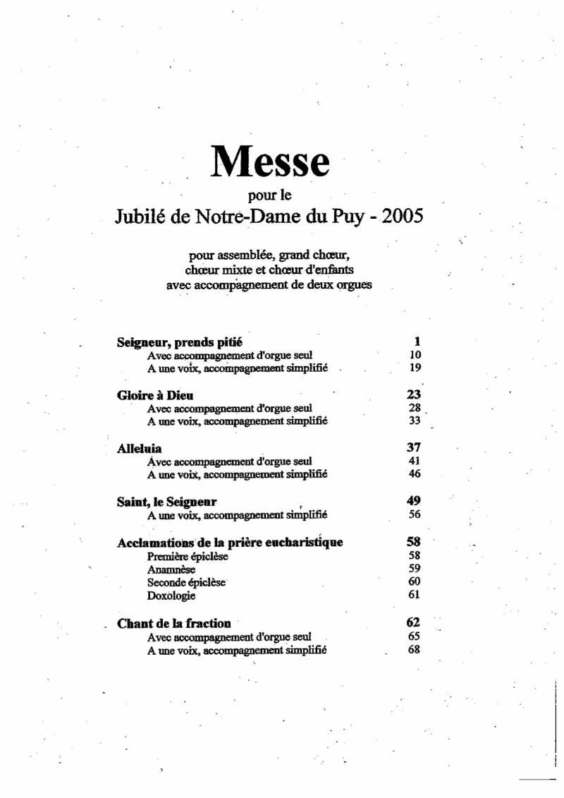 Messe du jubilé de Notre-Dame du Puy - 2005