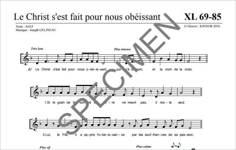 Le Christ s'est fait pour nous obéissant de Gélineau