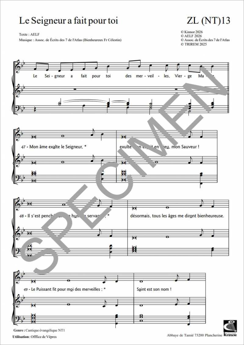 Le Seigneur a fait pour toi Frère Célestin Ringeard