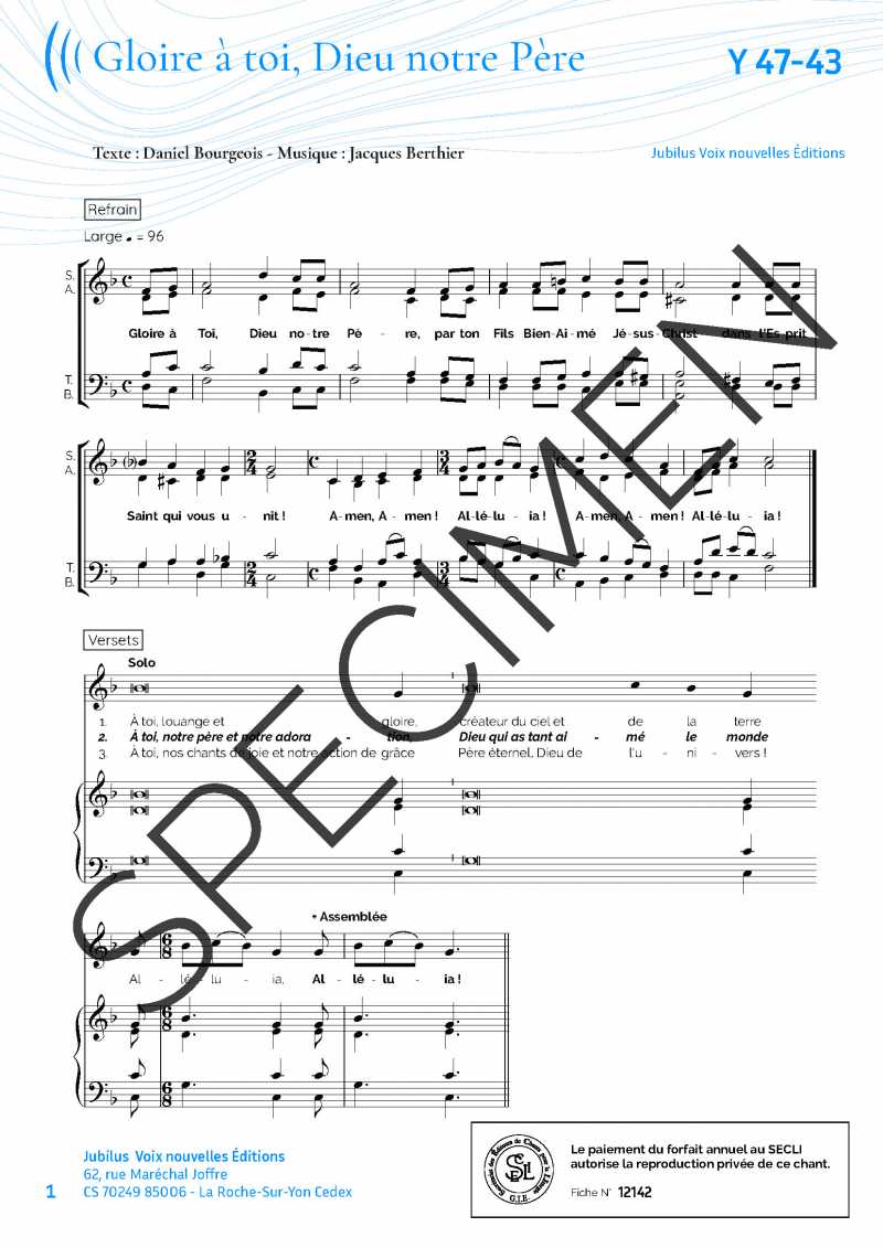 Gloire à toi, Dieu notre père