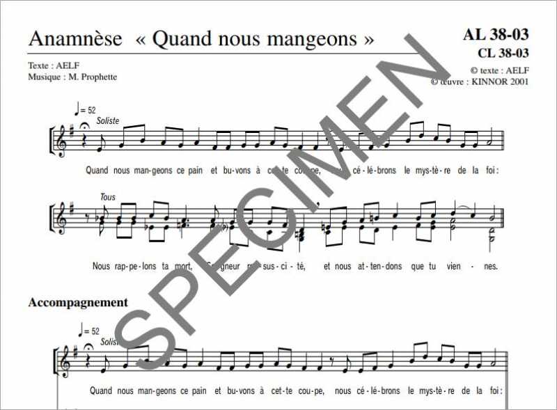 Anamnèse &#34;Quand nous mangeons&#34;