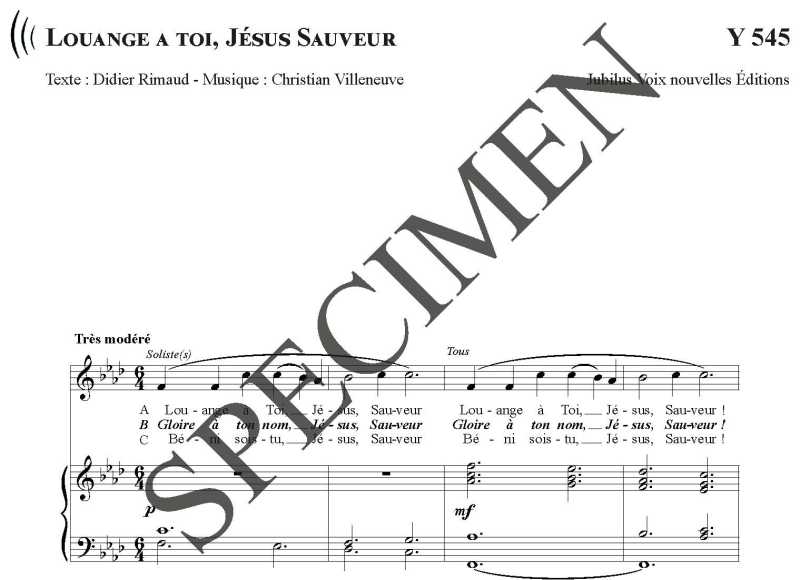 Louange à toi, Jésus sauveur