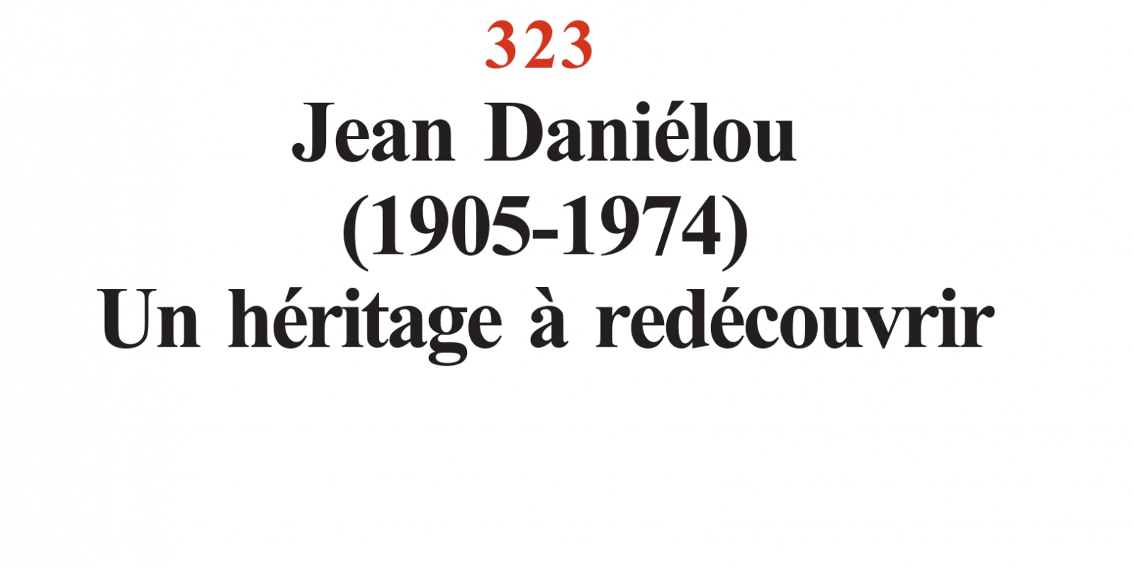 La Maison-Dieu n&deg;323