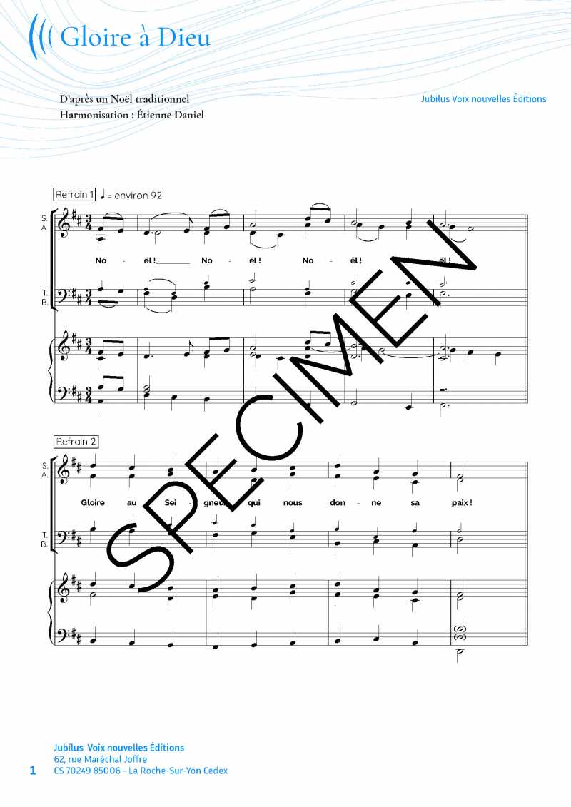 Gloire à Dieu (The first noel)