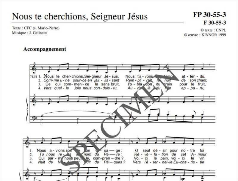 Nous te cherchions, Seigneur Jésus - Gelineau