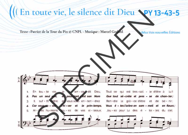 En toute vie le silence dit Dieu