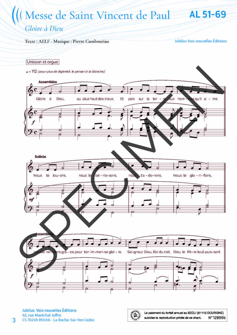 Messe de Saint Vincent de Paul