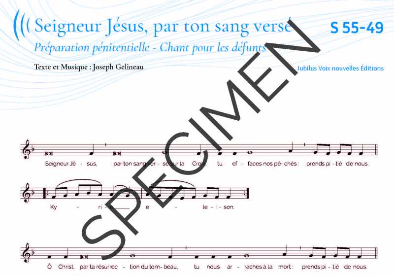 Seigneur Jésus, par ton sang versé