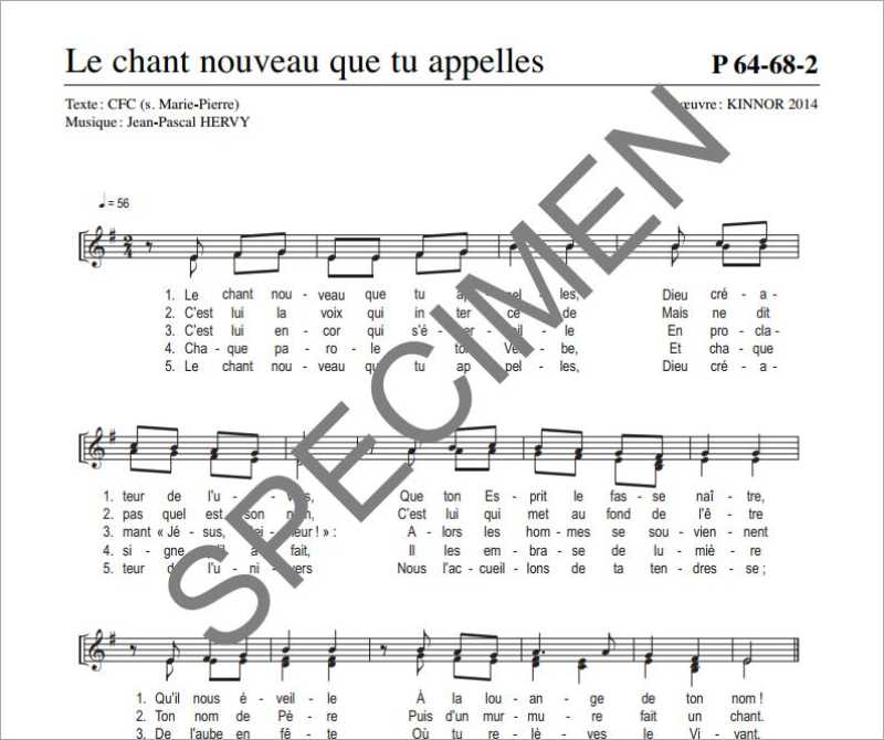 Le chant nouveau de JP Hervy