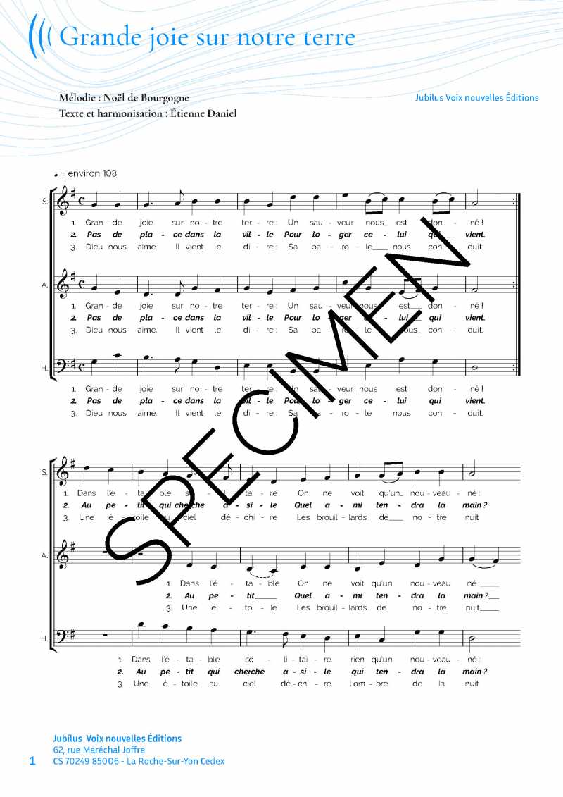 Grande joie sur notre terre