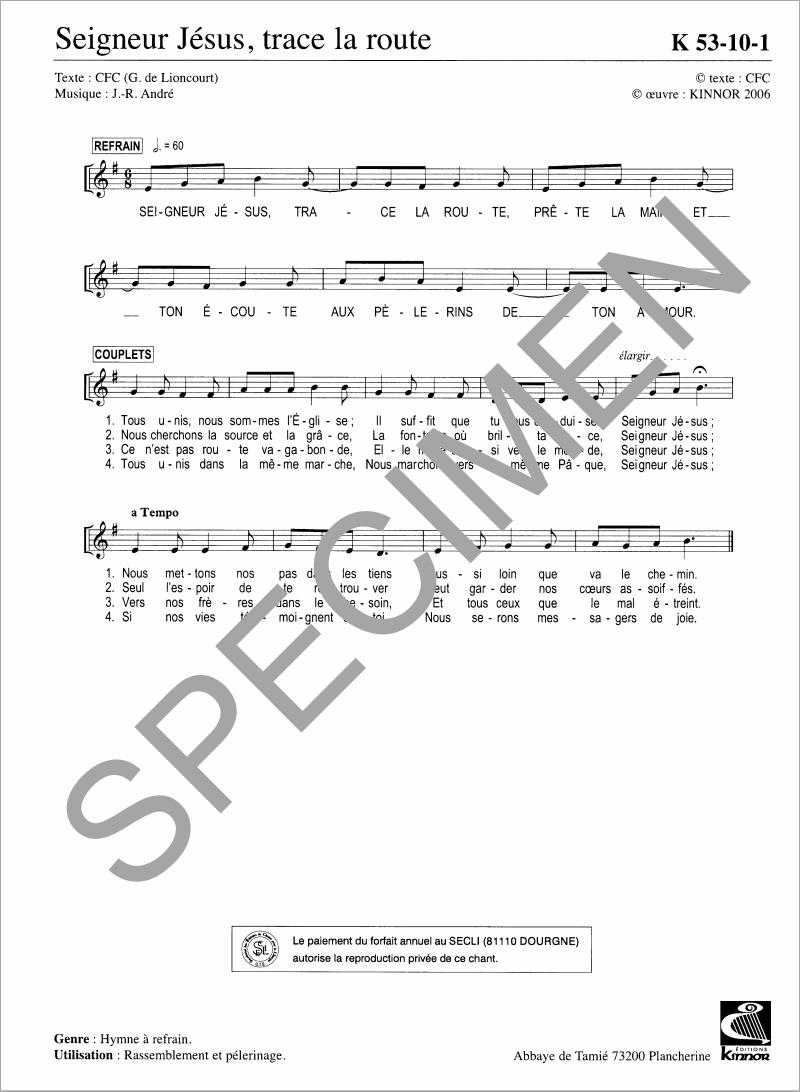 Seigneur Jésus, trace la  route
