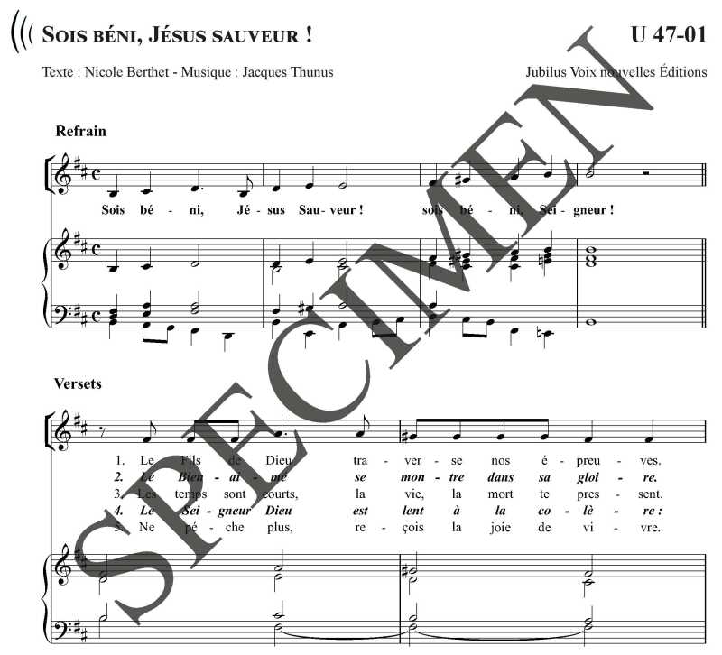 Sois béni, Jésus Sauveur !