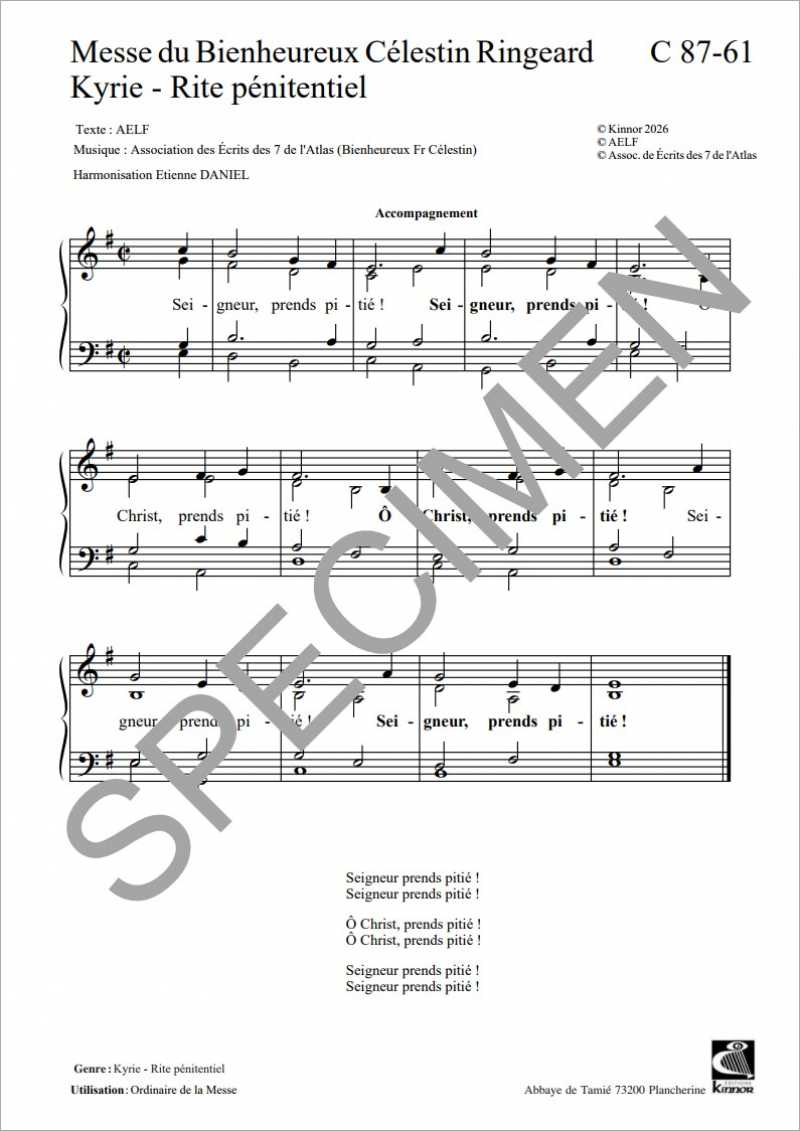 Messe du Bienheureux Célestin Ringeard - Kyrie