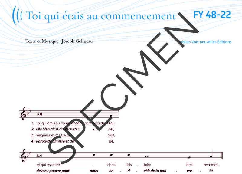 Toi qui étais au commencement