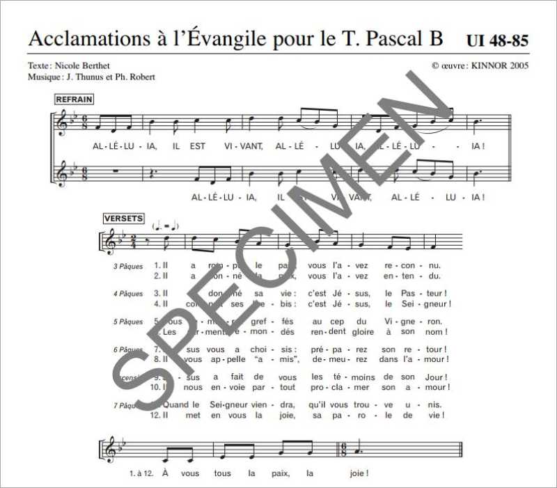 Acclamations à l&#39;Evangile pour le temps Pascal