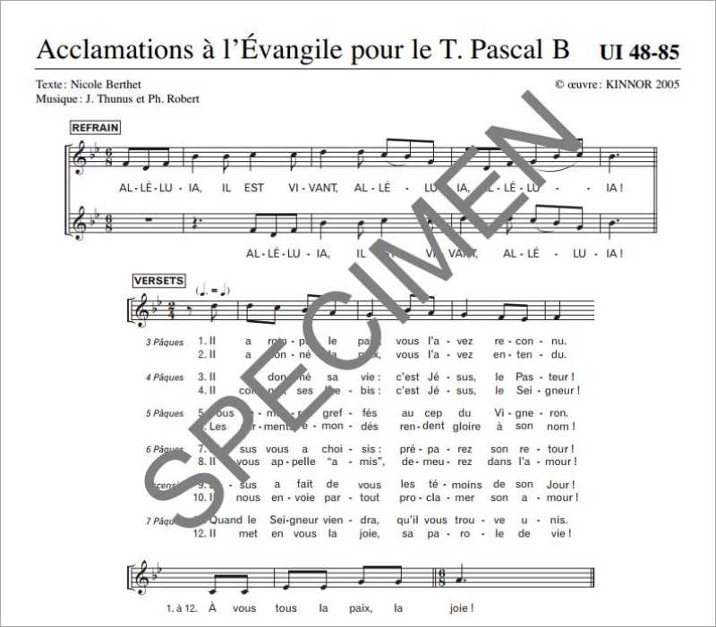 Acclamations à l'Evangile pour le temps Pascal