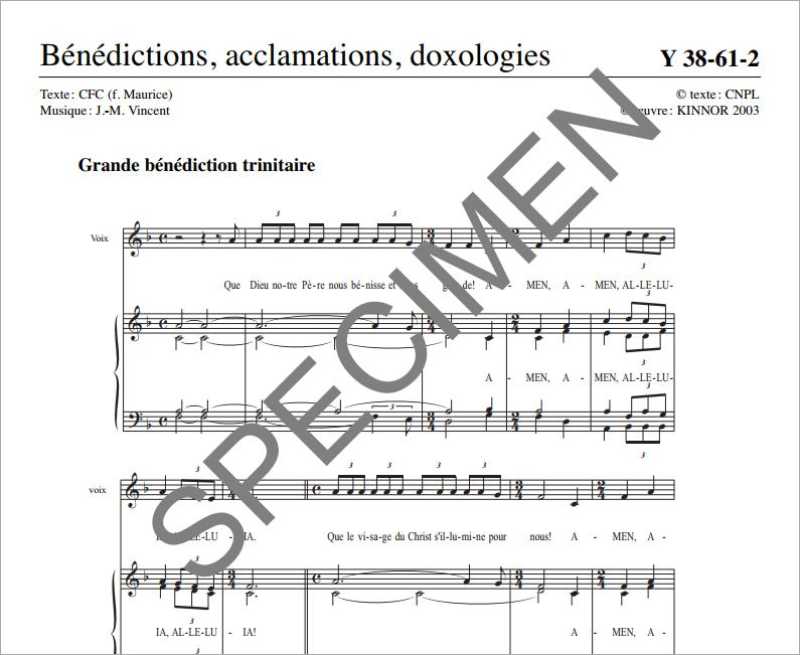 Bénédictions Acclamations Doxologies de J.M. Vincent