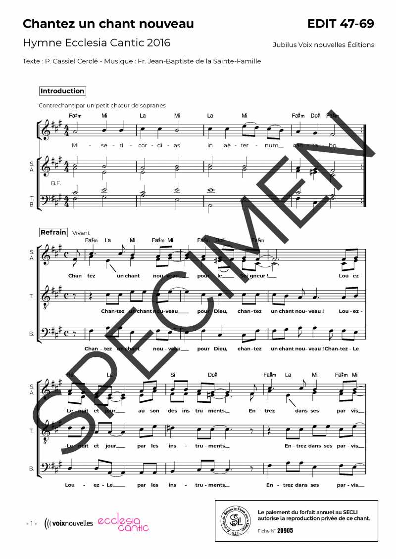 Chantez un chant nouveau