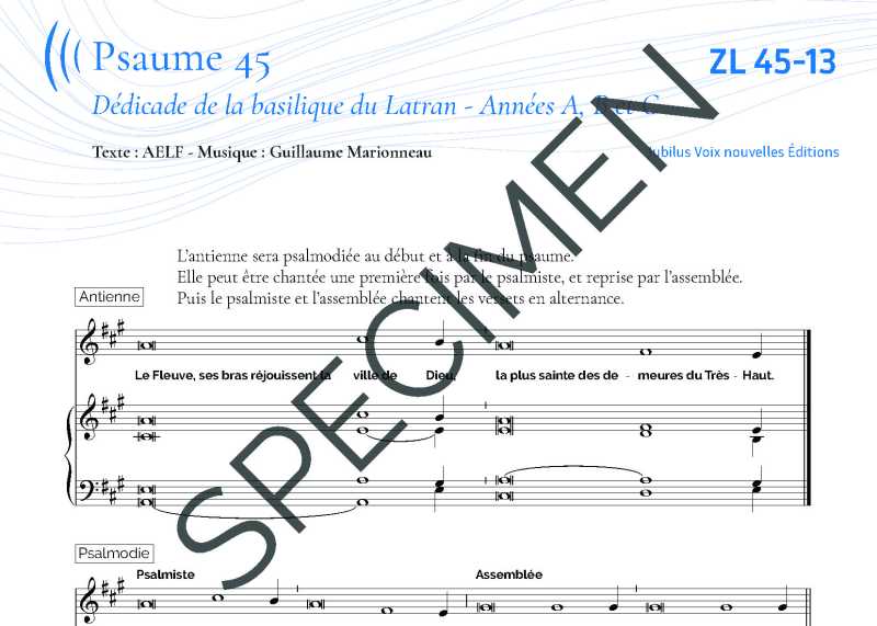 Psaume 45 - Dédicace du Latran - Marionneau