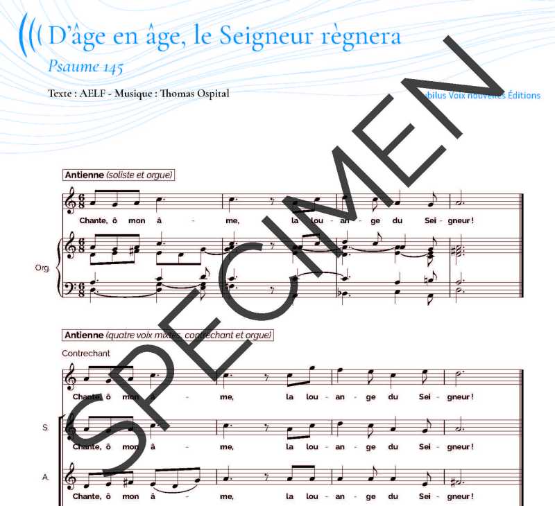 D&#39;âge en âge le Seigneur règnera