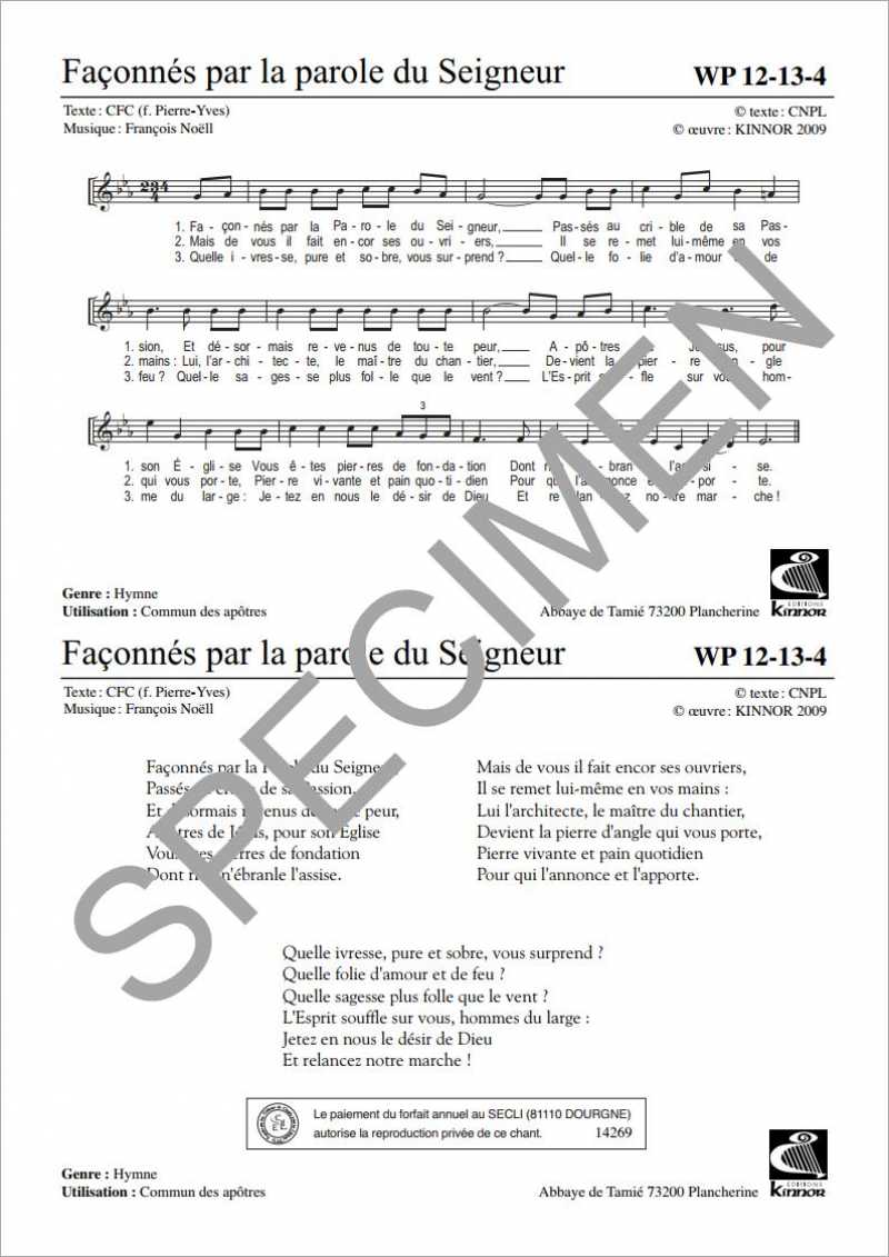 Façonnés par la parole du Seigneur