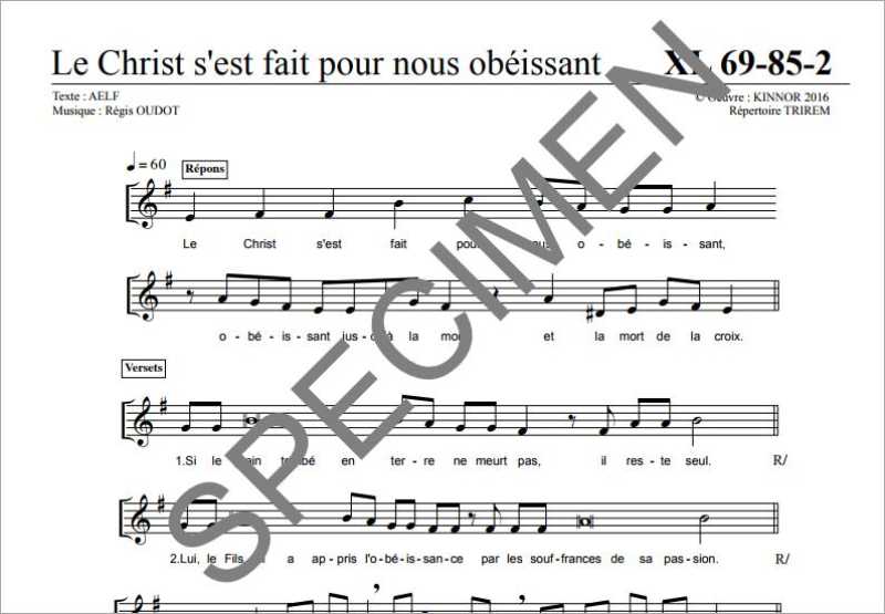 Le Christ s'est fait pour nous obéissant de R. Oudot