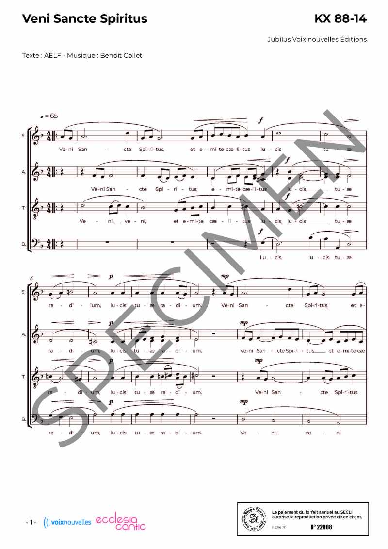 Veni sancte Spiritus - Collet