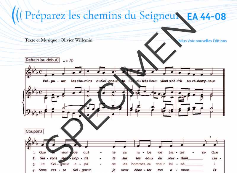 Préparez les chemins du Seigneur - Willemin