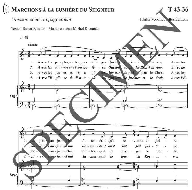 Marchons à la lumière du Seigneur