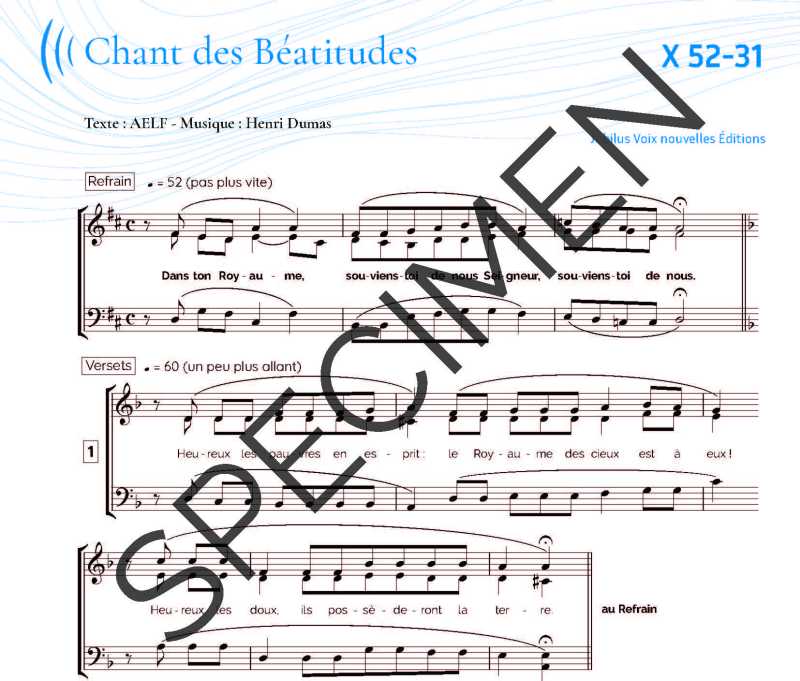 Chant des Béatitudes