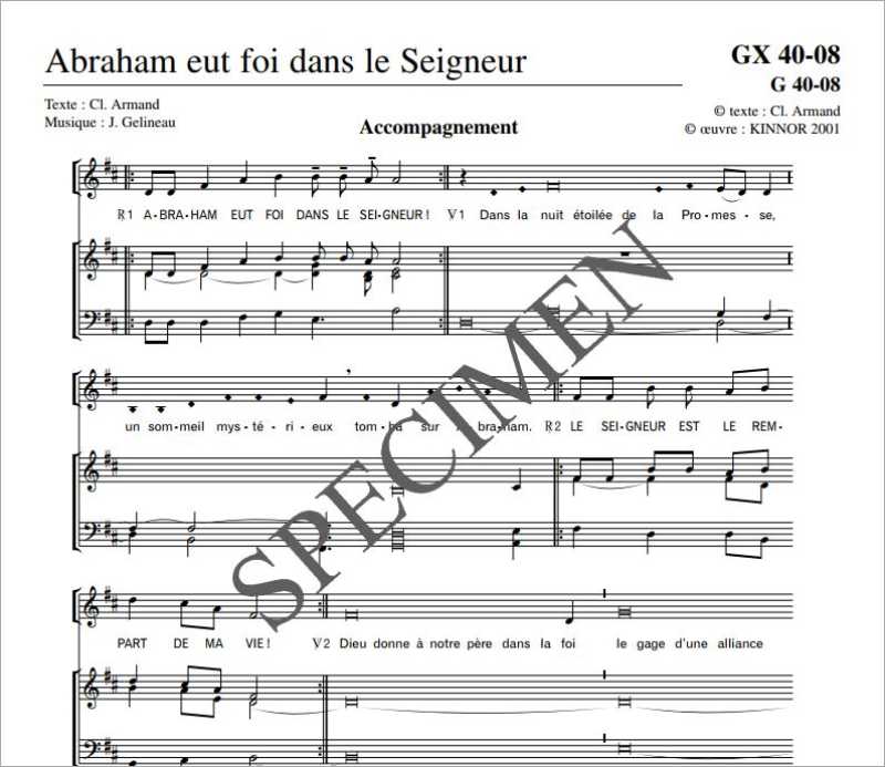 Abraham eut foi dans le Seigneur