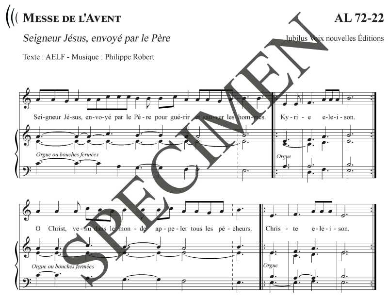 Messe de l'Avent : Acte pénitentiel - Sanctus - Agnus