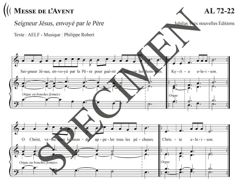 Messe de l&#39;Avent : Acte pénitentiel - Sanctus - Agnus