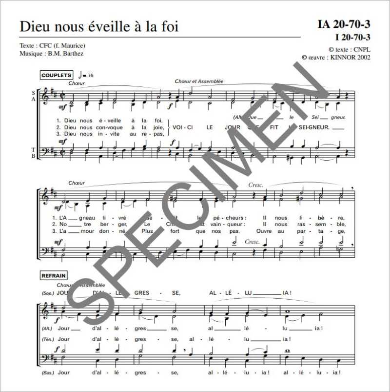 Dieu nous éveille à la foi de B.M. Barthez