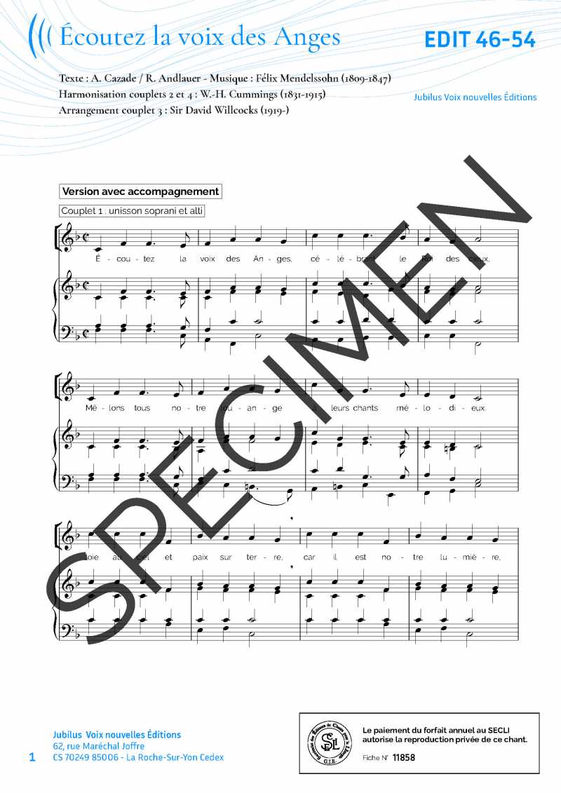 Écoutez la voix des anges