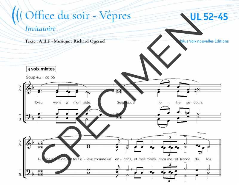 Office du soir - Vêpres