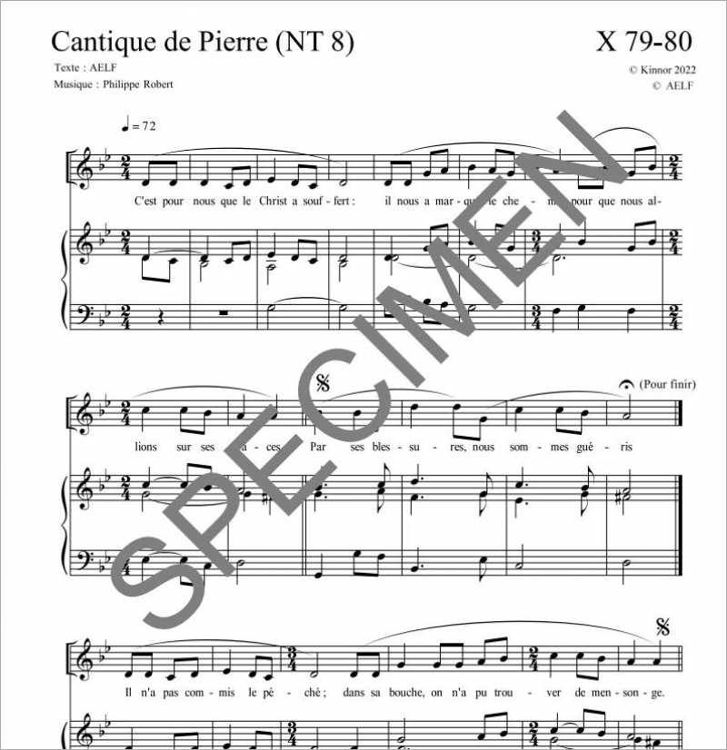 Cantique de Pierre NT 8 Ph Robert