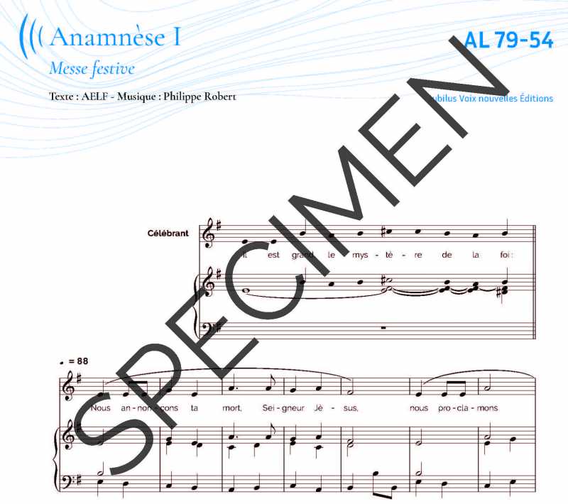 Messe festive - Anamnèse I