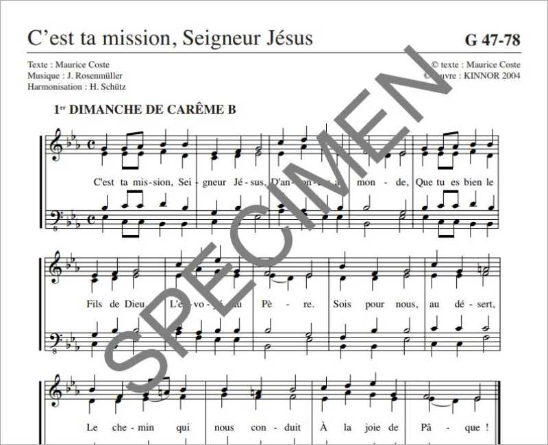 C’est ta mission Seigneur Jésus