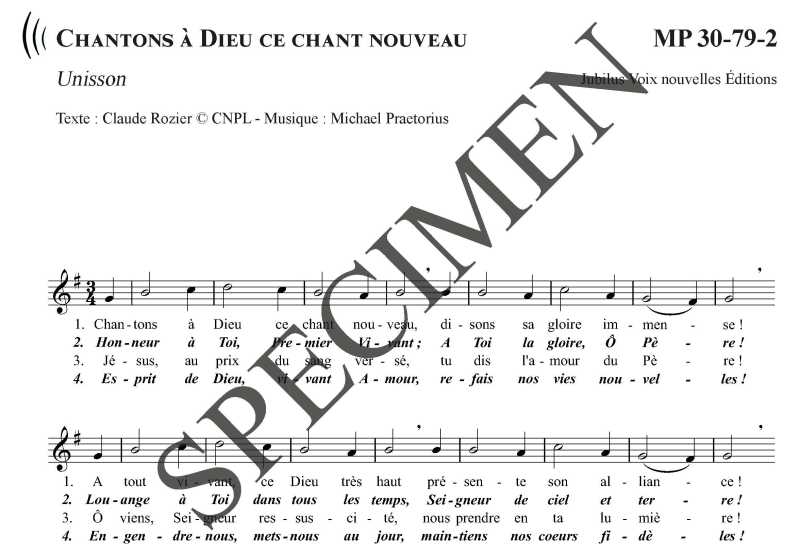 Chantons à Dieu ce chant nouveau