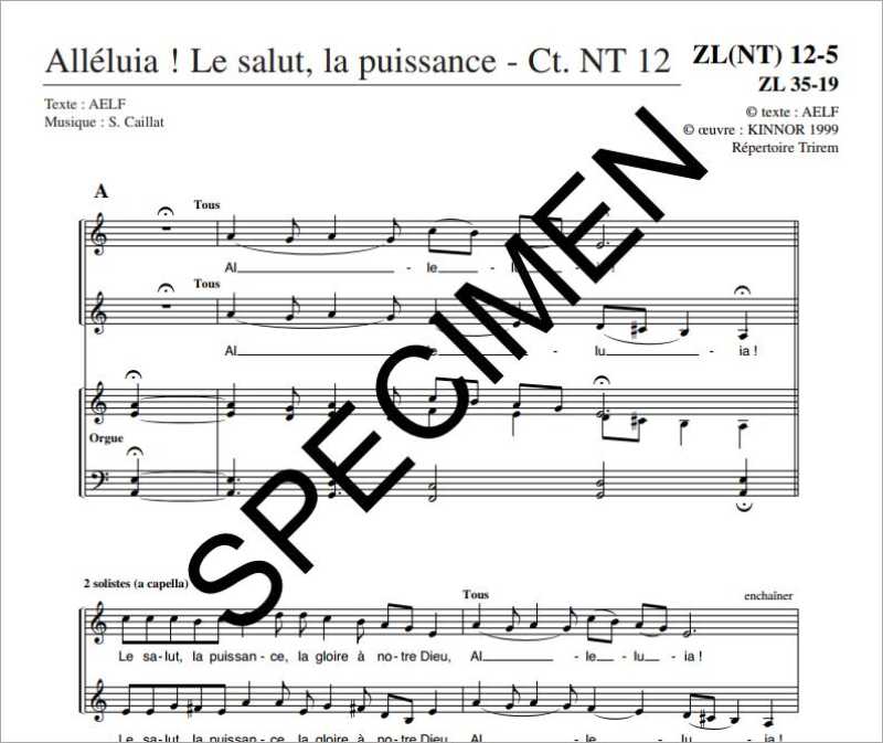 Alleluia ! le salut, la puissance