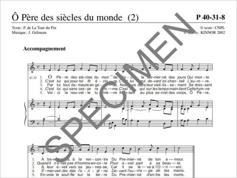 Ô Père des siècles du monde de J. Gelineau 2
